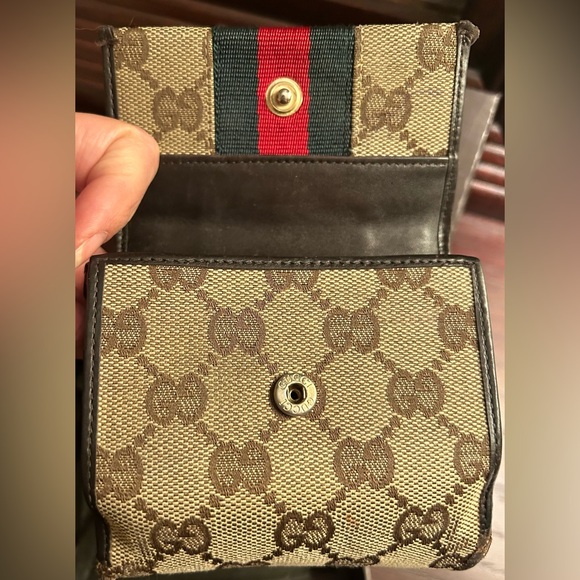 Vtg Gucci GG Ophida Trifold Wallet - Picture 5 of 16